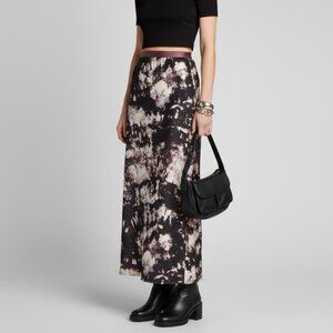 NWT AG Adriano Goldschmied Y2K Silk Maxi Skirt Sz M Brown Fairy Grunge Boho